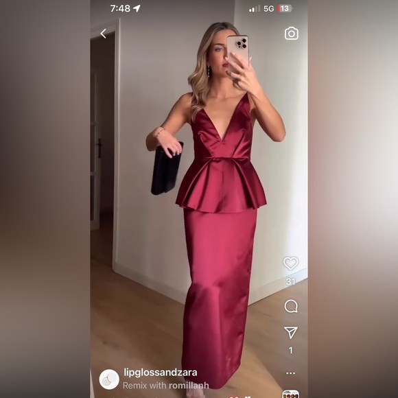 Zara Dresses & Skirts - NWT Zara HEAVYWEIGHT satin 
PEPLUM DRESS-M
🚨FIRM PRICE NO DISCOUNT